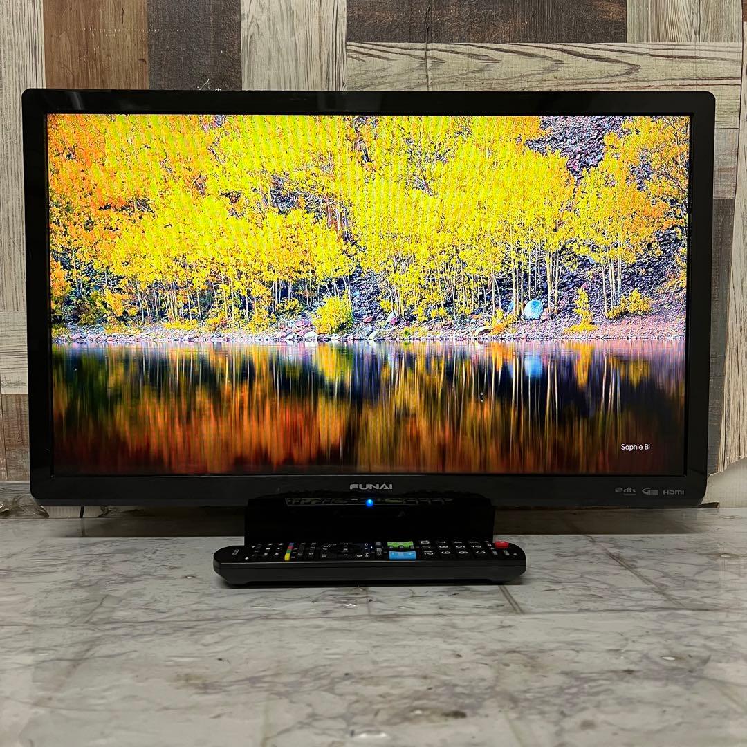 即日受渡❣️全国送料込フナイ24型液晶TV500GB録画機能内蔵。新品リモコン付