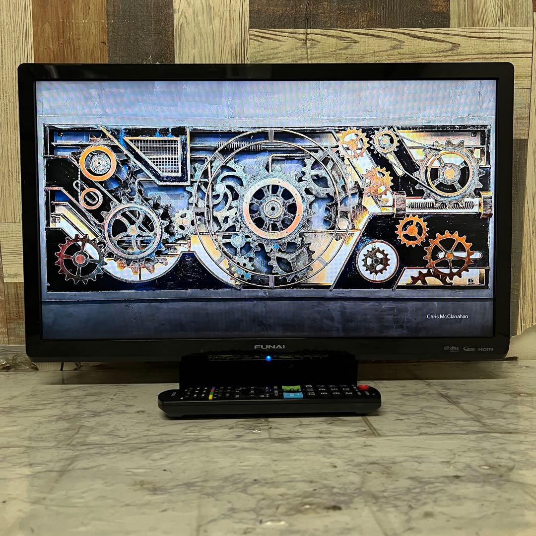 即日受渡❣️全国送料込フナイ24型液晶TV500GB録画機能内蔵。新品リモコン付