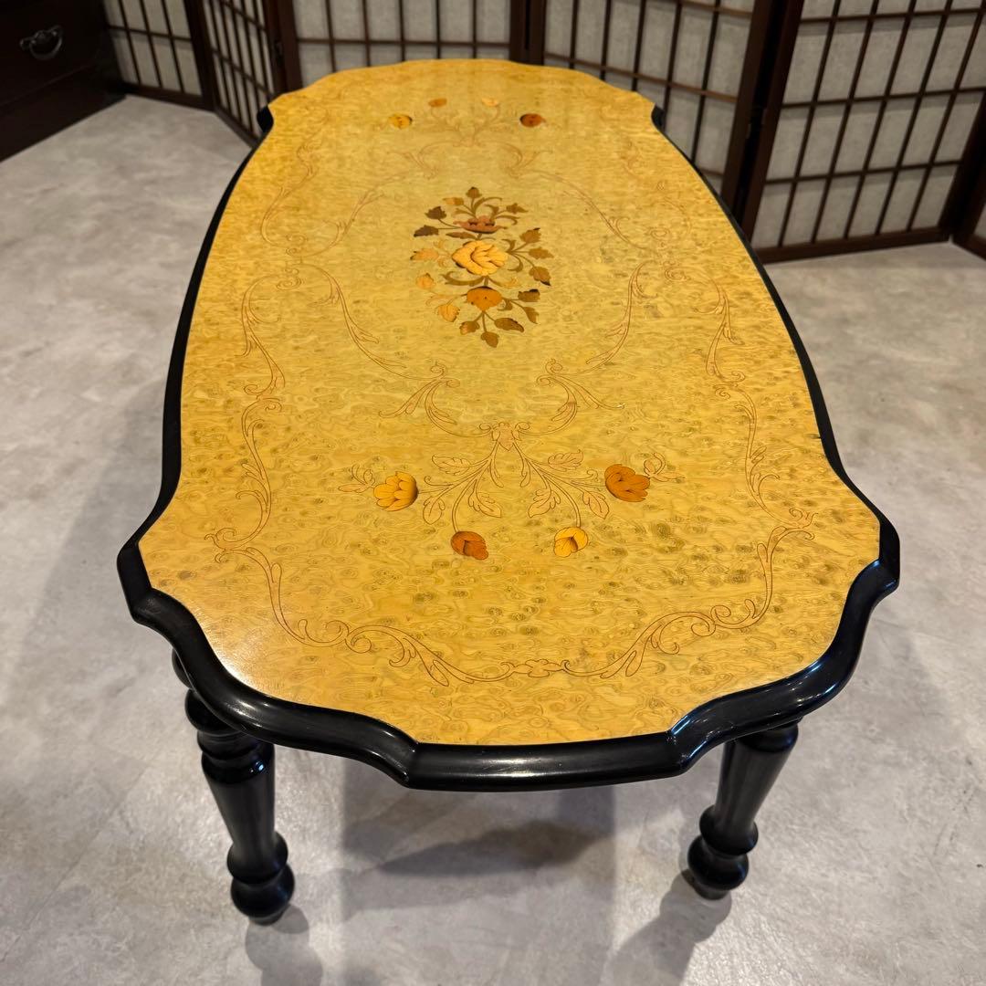 【イタリア製】ボタニカル柄 ローテーブル サイドテーブル 花柄