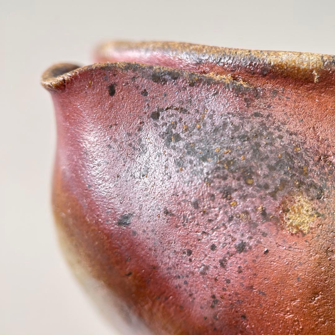 野村一郎 宝瓶 陶印 煎茶道具 茶器 茶道具 共箱 手作り赤褐色陶器茶器