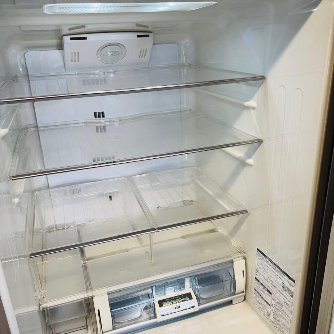 日立 401L 冷蔵庫 大容量 ガラス面 シャンパン 訳あり【地域限定配送無料】