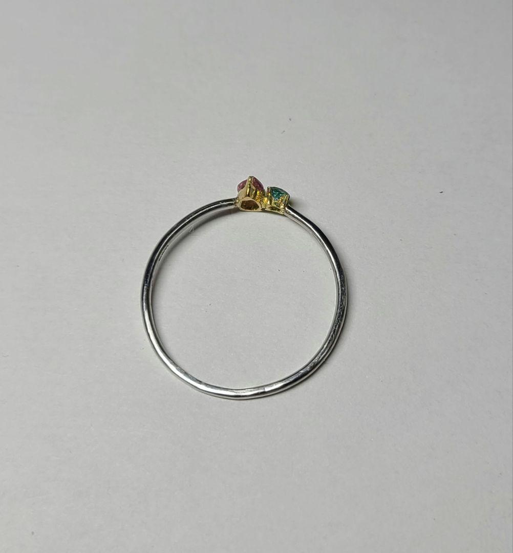 minはる★バターリャパライバトルマリン&パパラチアリングPt900★