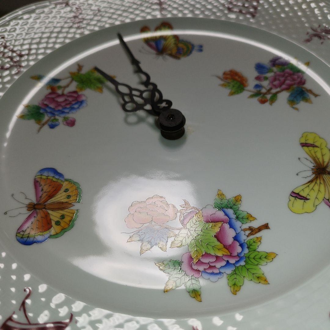 ヘレンド　ウォールクロック　ヴィクトリアブーケ　壁掛け時計