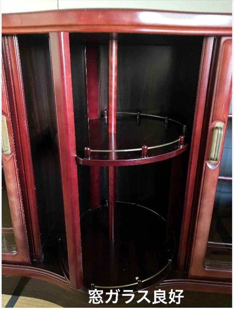 木製　アンティーク家具　お酒のボトルやグラス・食器の収納棚　西洋スタイルガラス扉