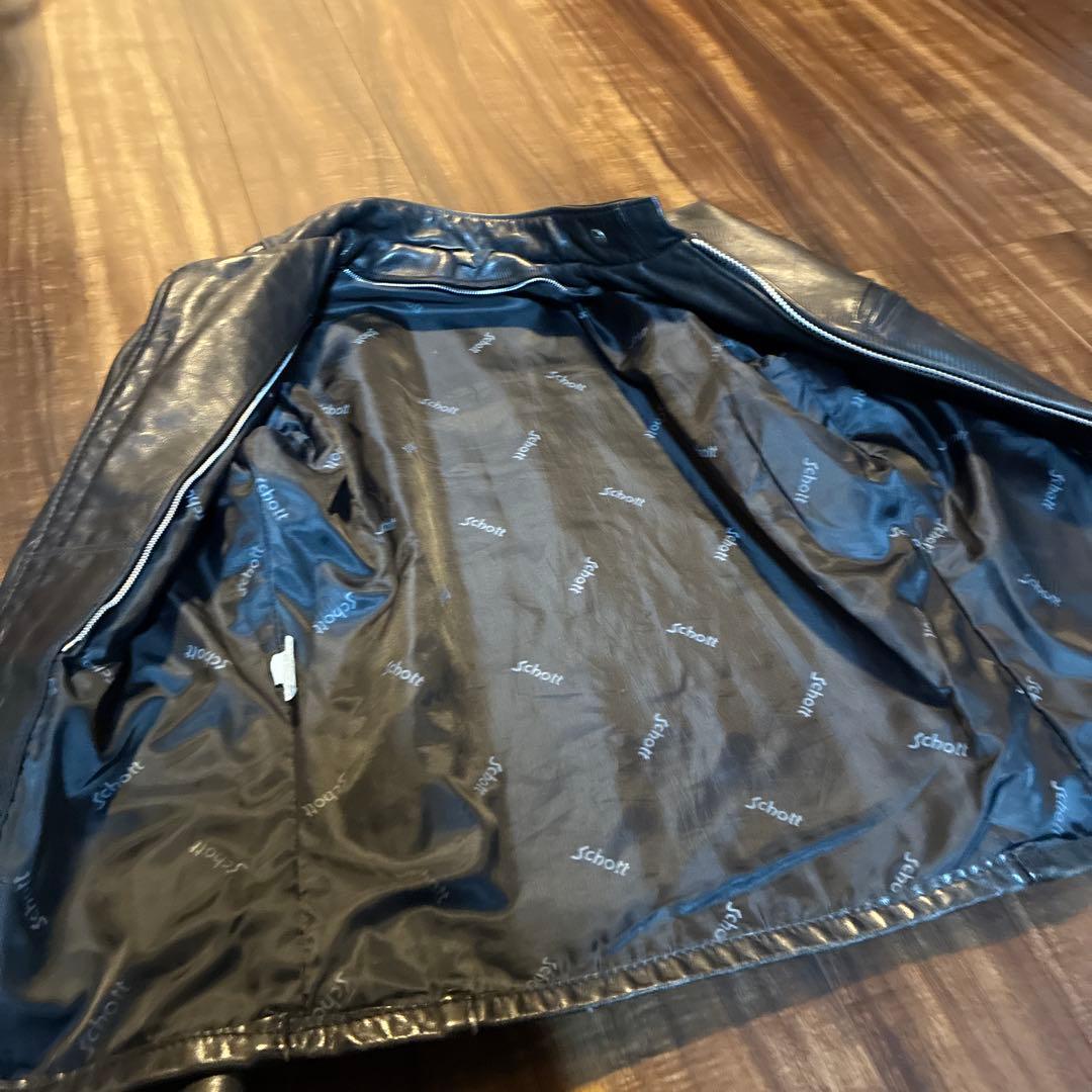 ショット黒 シングルライダース レザージャケット36