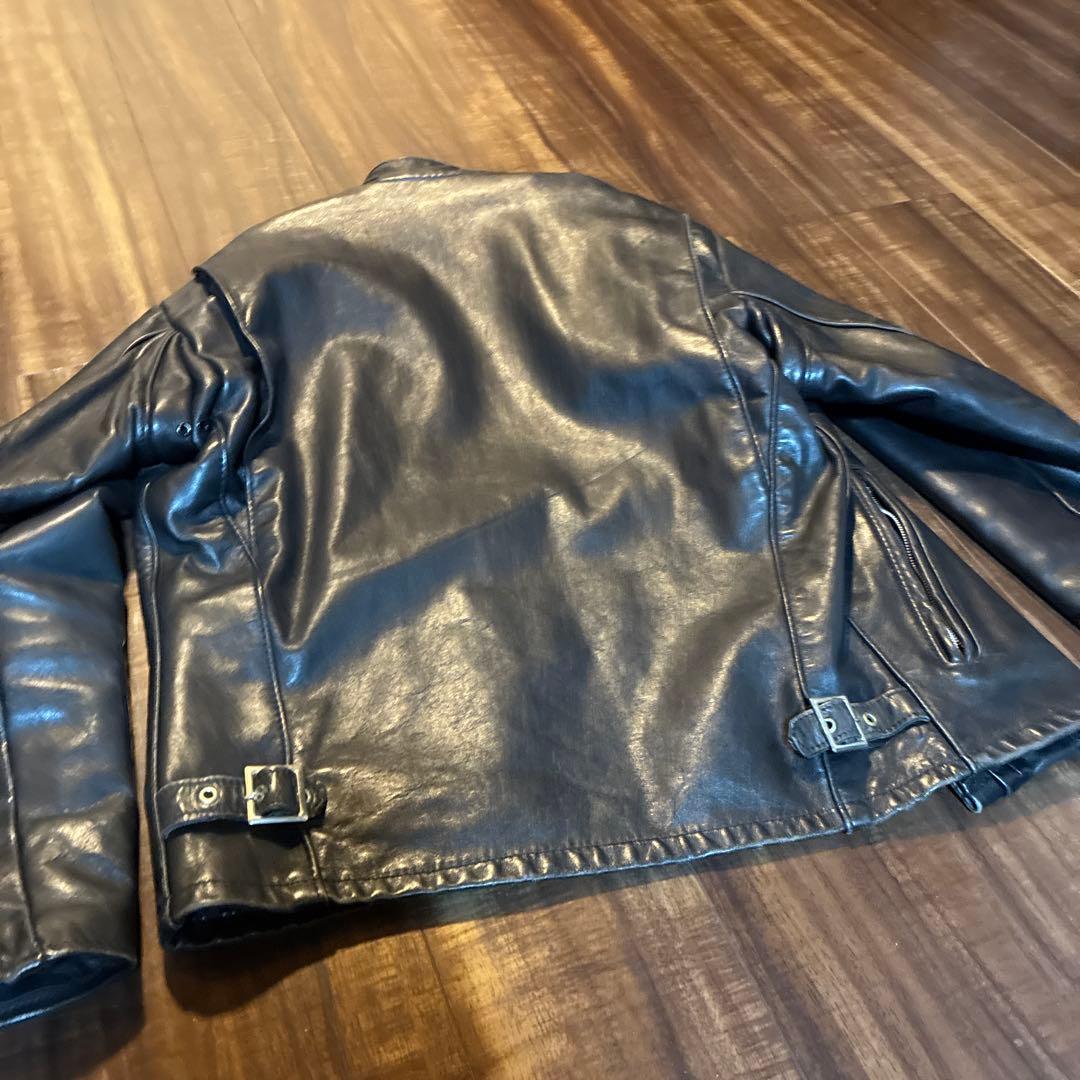 ショット黒 シングルライダース レザージャケット36