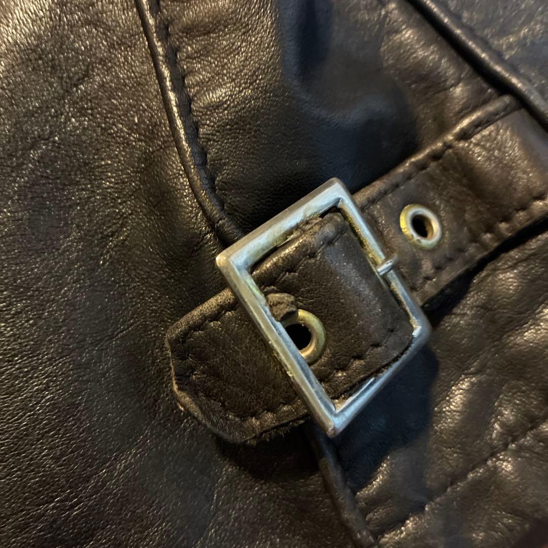 ショット黒 シングルライダース レザージャケット36