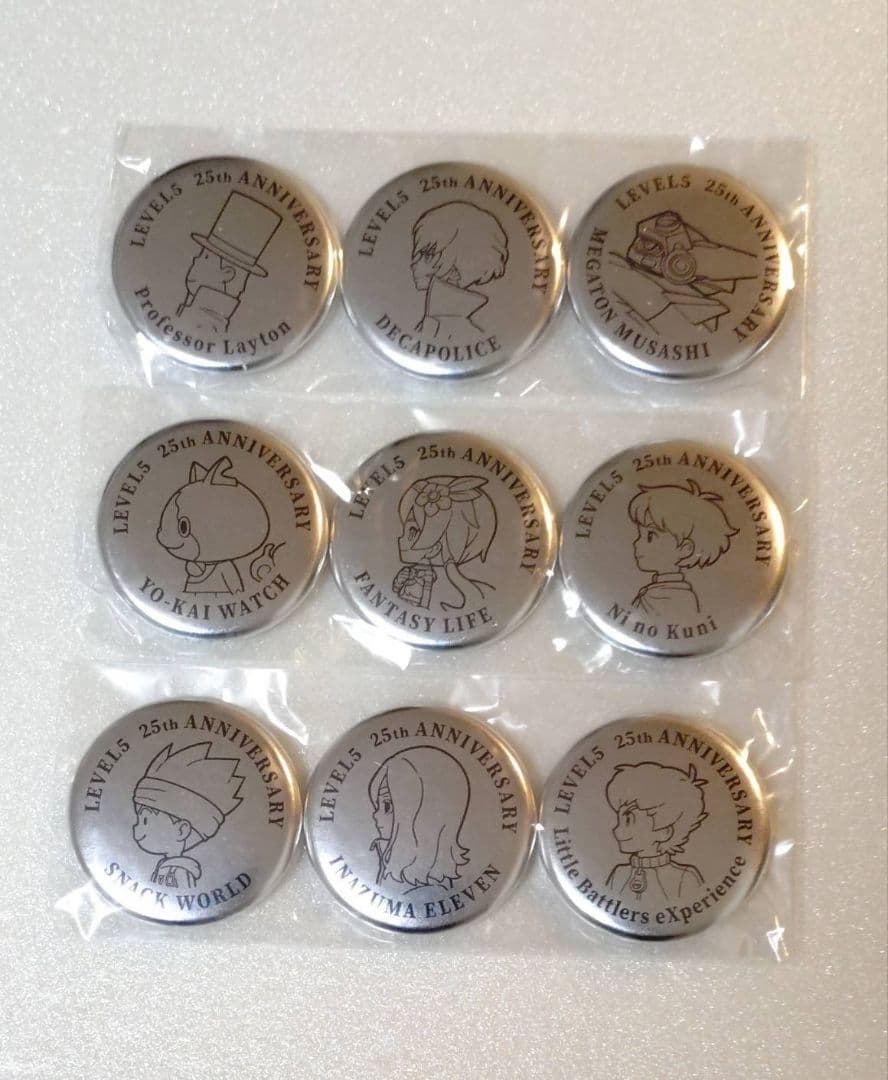 TGS2023 レベルファイブ 25周年記念 限定配布 缶バッジ 9種