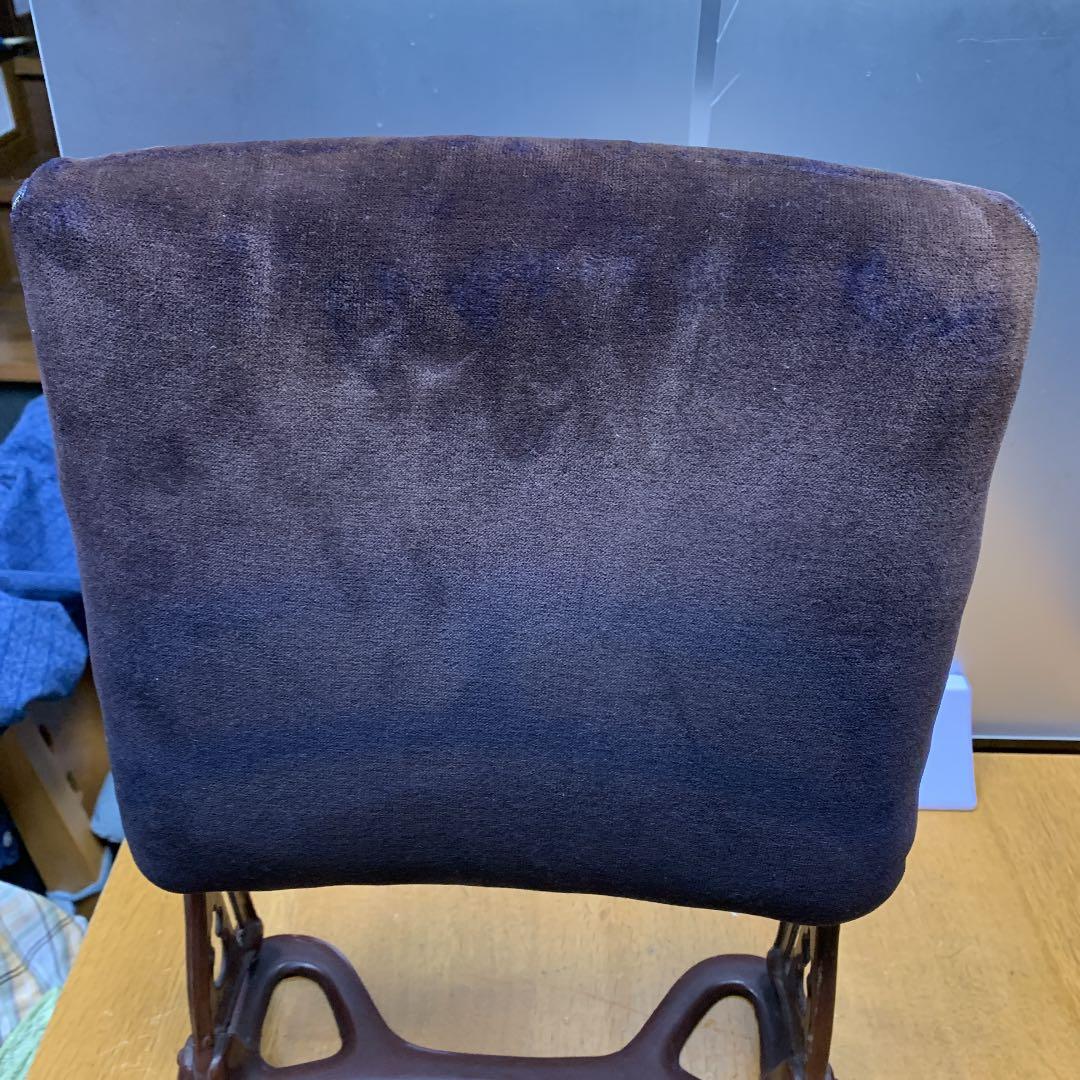 アンティーク座椅子、昭和初期、かすりの座布団付き