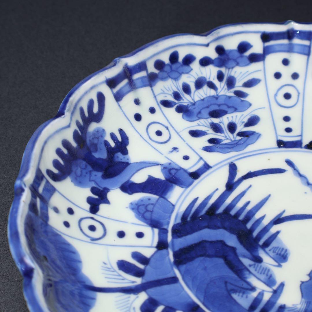 伊万里染付花鳥図七寸皿　∅21㎝　骨董　古伊万里　R0027w2B3