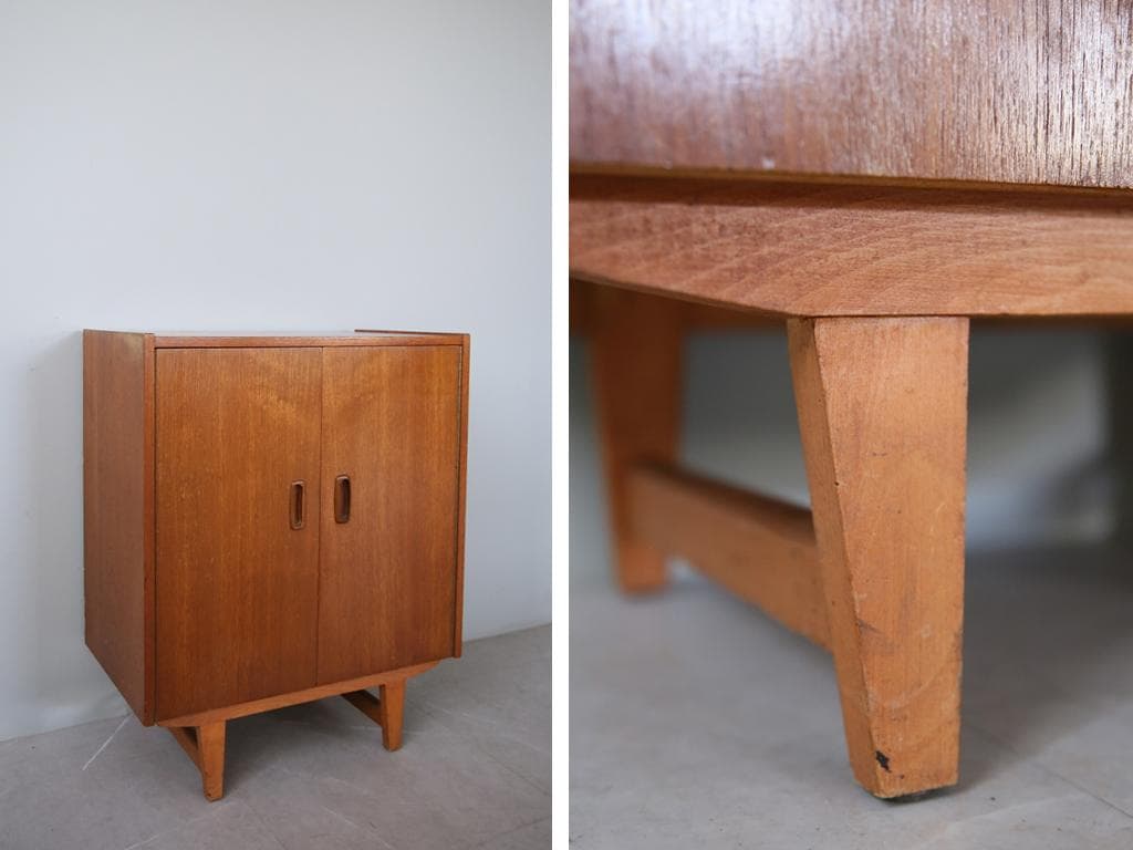 英国アンティークチークキャビネット/木製サイドボード/キッチン収納(91-160