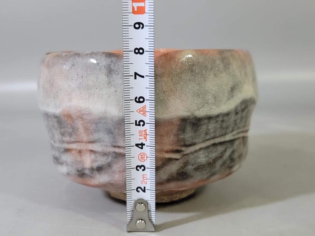 茶道具 小川長楽造 赤楽茶碗 共箱 DT759