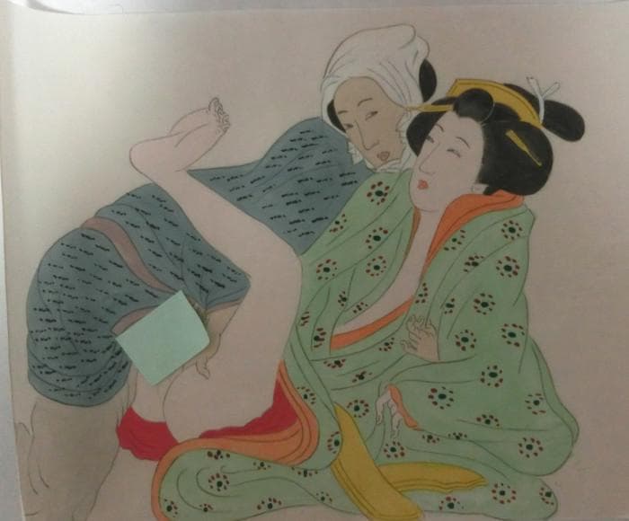 最終特価！浮世絵　春画 絹本　肉筆 3種3枚 美人図 枕絵 秘画 裸婦