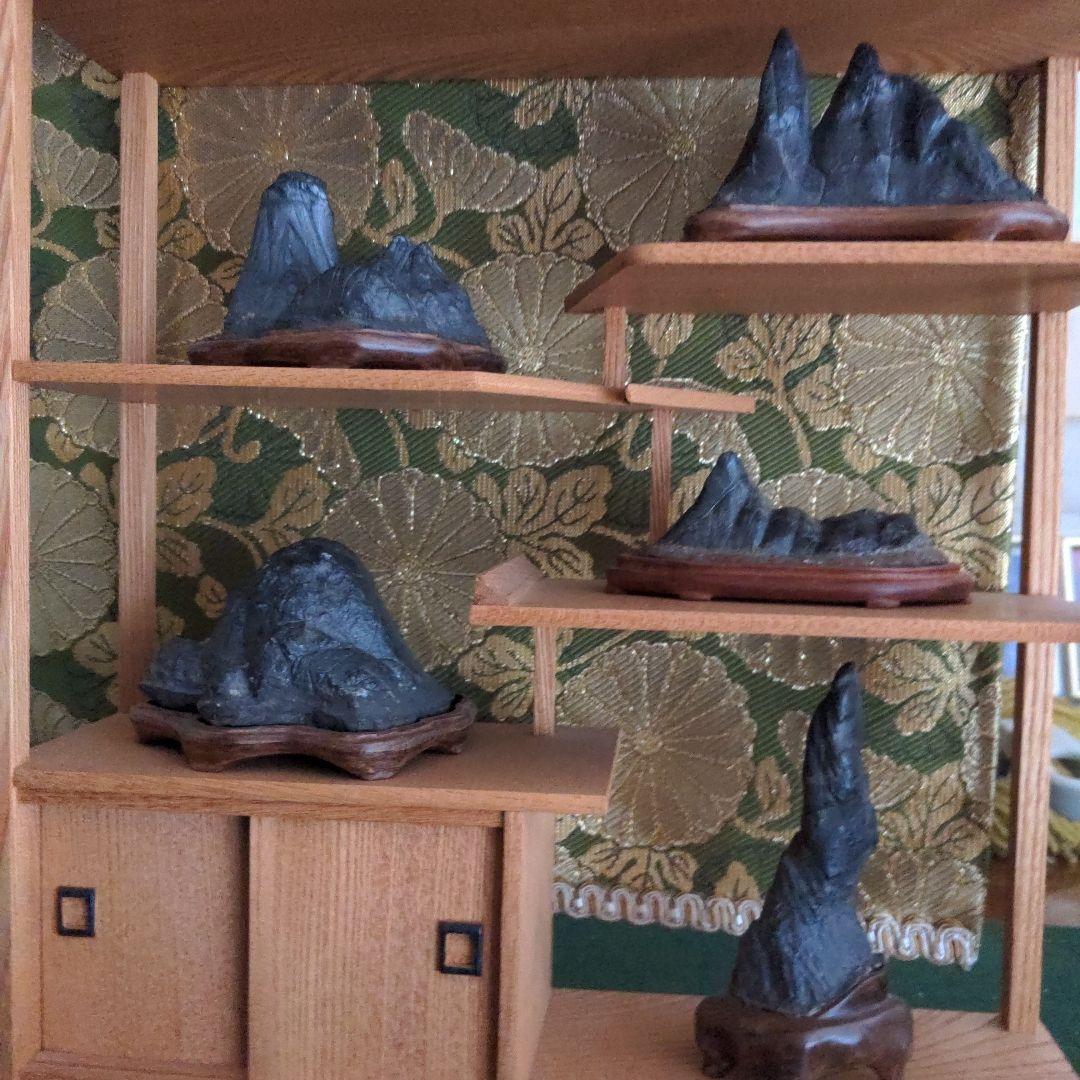 【最終価格】紀州名産　古谷石　棚組五石　飾棚　古谷石５点揃え　水石