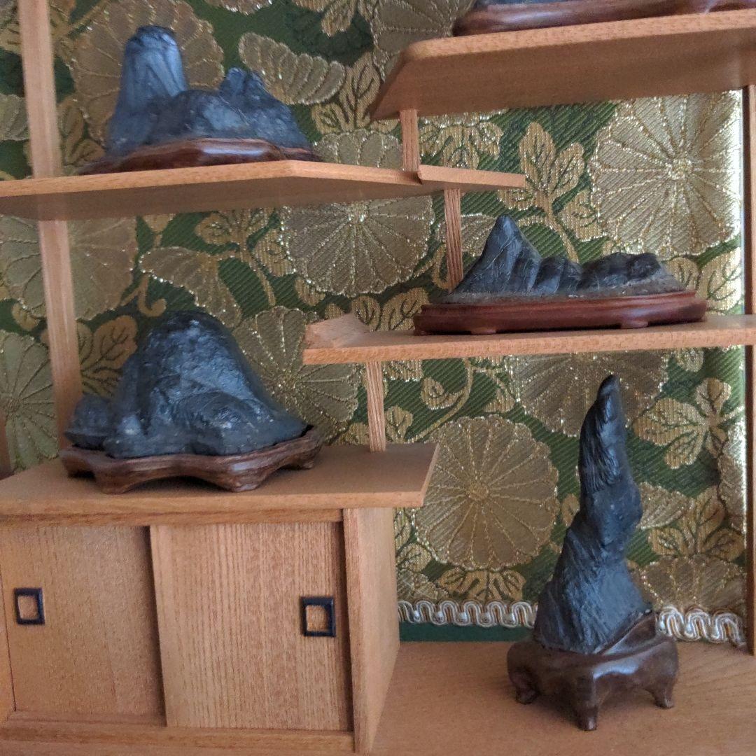 【最終価格】紀州名産　古谷石　棚組五石　飾棚　古谷石５点揃え　水石