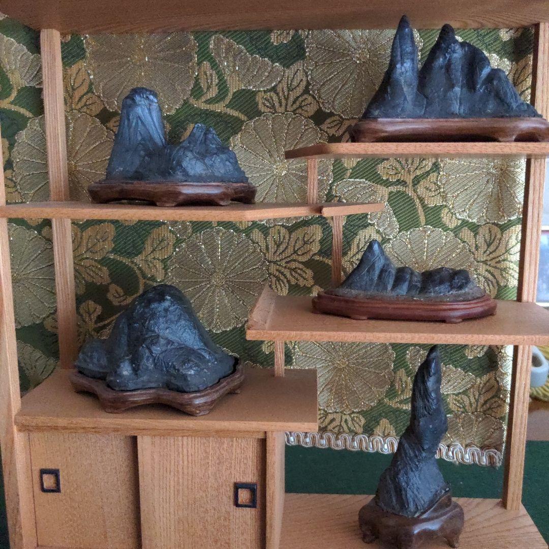 【最終価格】紀州名産　古谷石　棚組五石　飾棚　古谷石５点揃え　水石