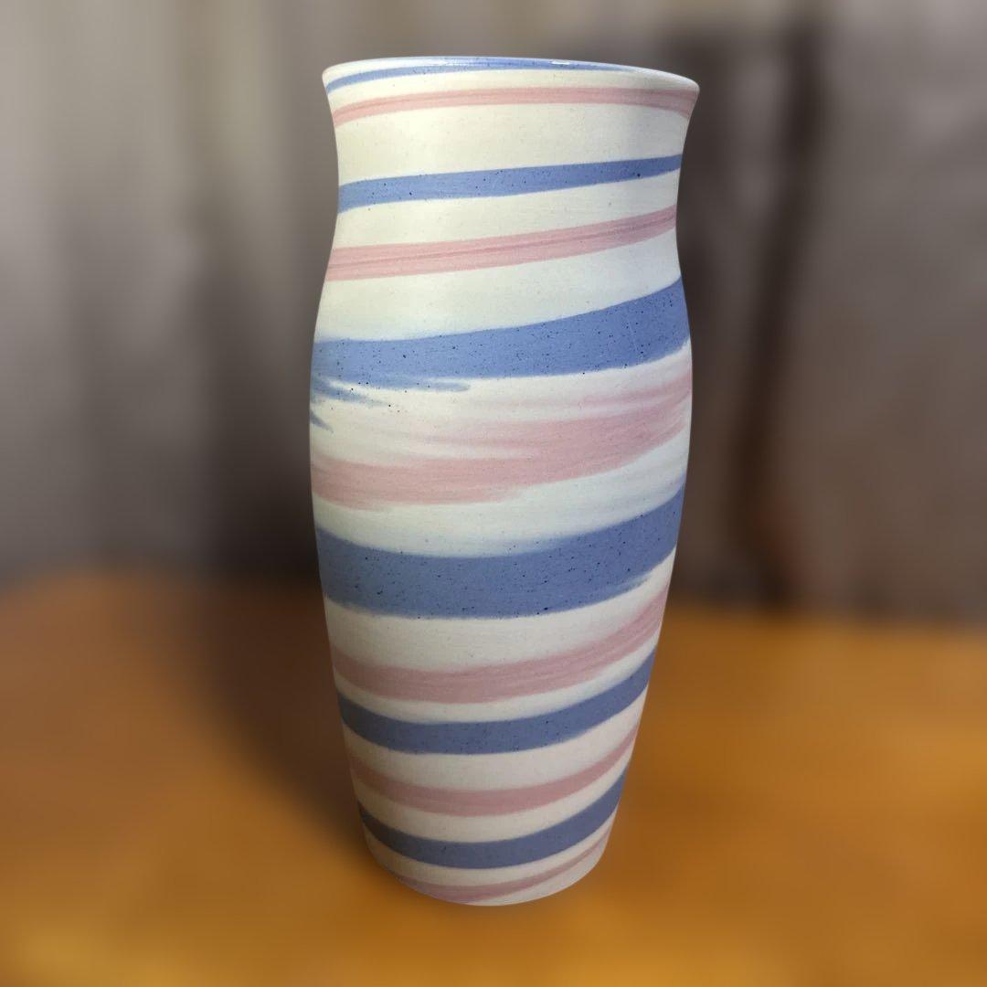 【徳田　順子】徳田八十吉4代目九谷練込つぽ　花瓶　花器