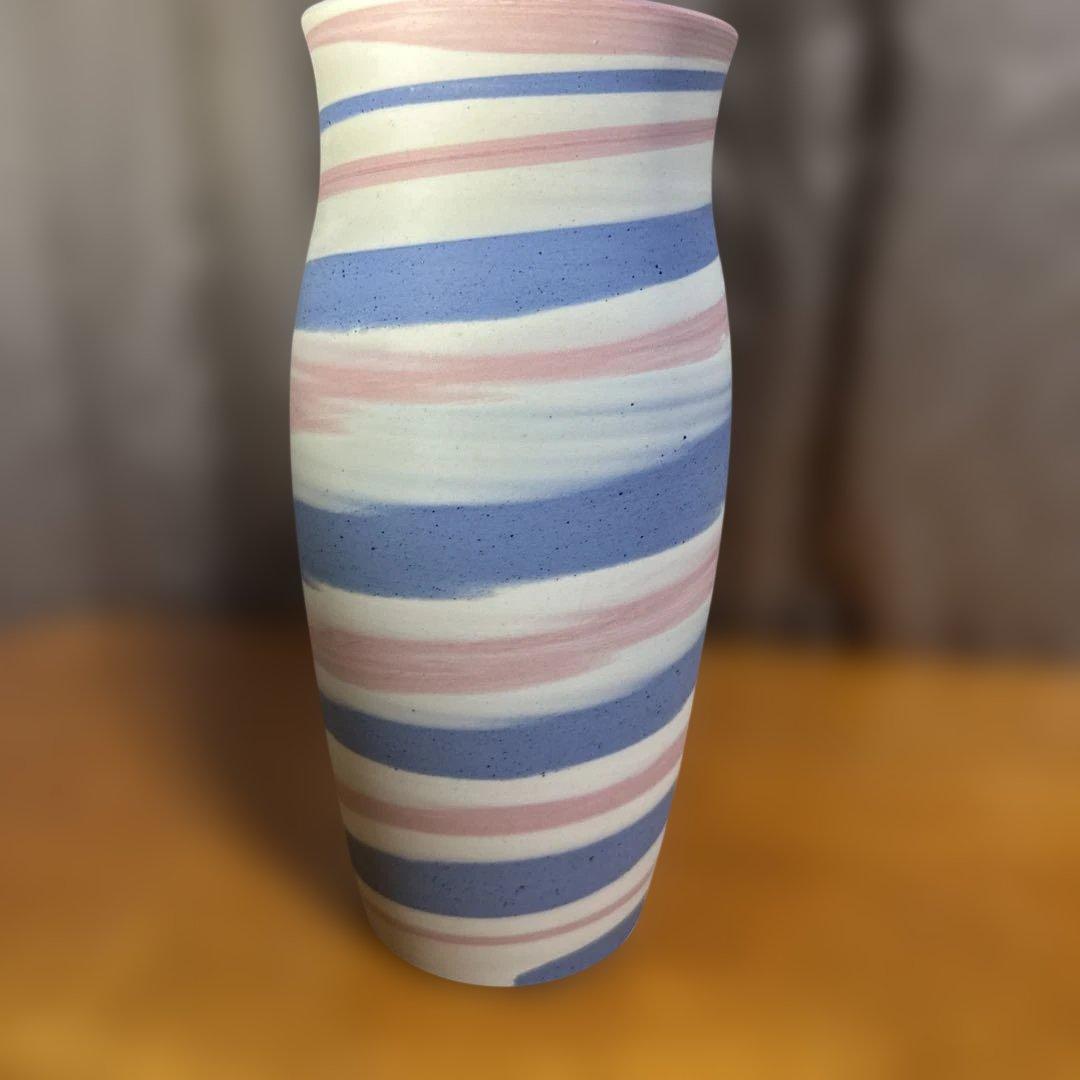 【徳田　順子】徳田八十吉4代目九谷練込つぽ　花瓶　花器