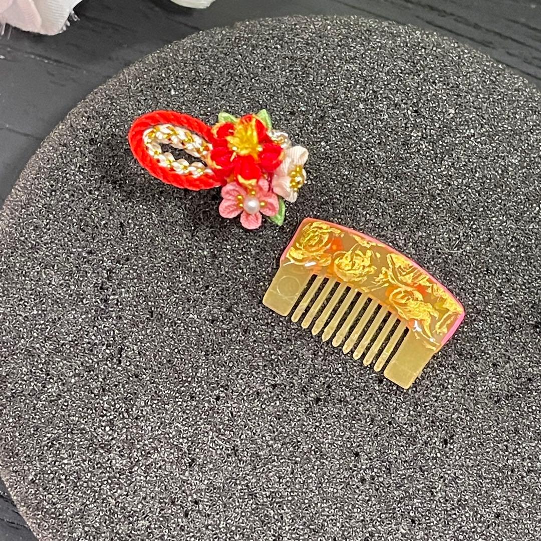 【交渉済】おまとめ♡〔紅葉のつまみ細工簪セット〕+〔櫛と簪セット〕♡ハンドメイド