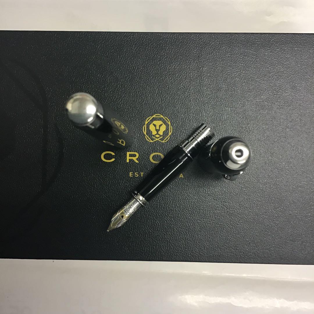 CROSS クロス　タウンゼントブラックラッカー　18金ペンM万年筆　ネーム入