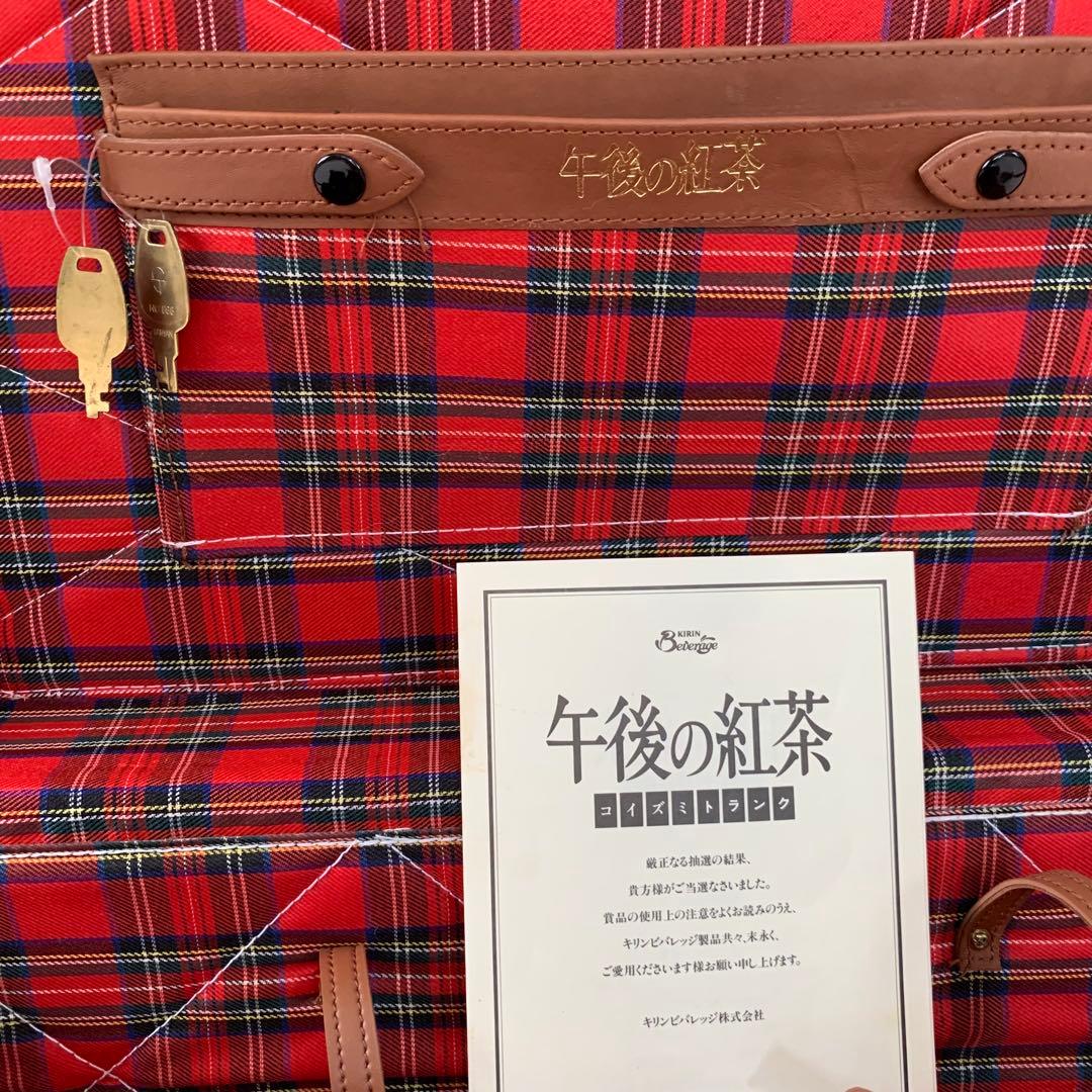 午後の紅茶 初代コイズミトランク アンティーク 希少 本革 キャメルブラウン