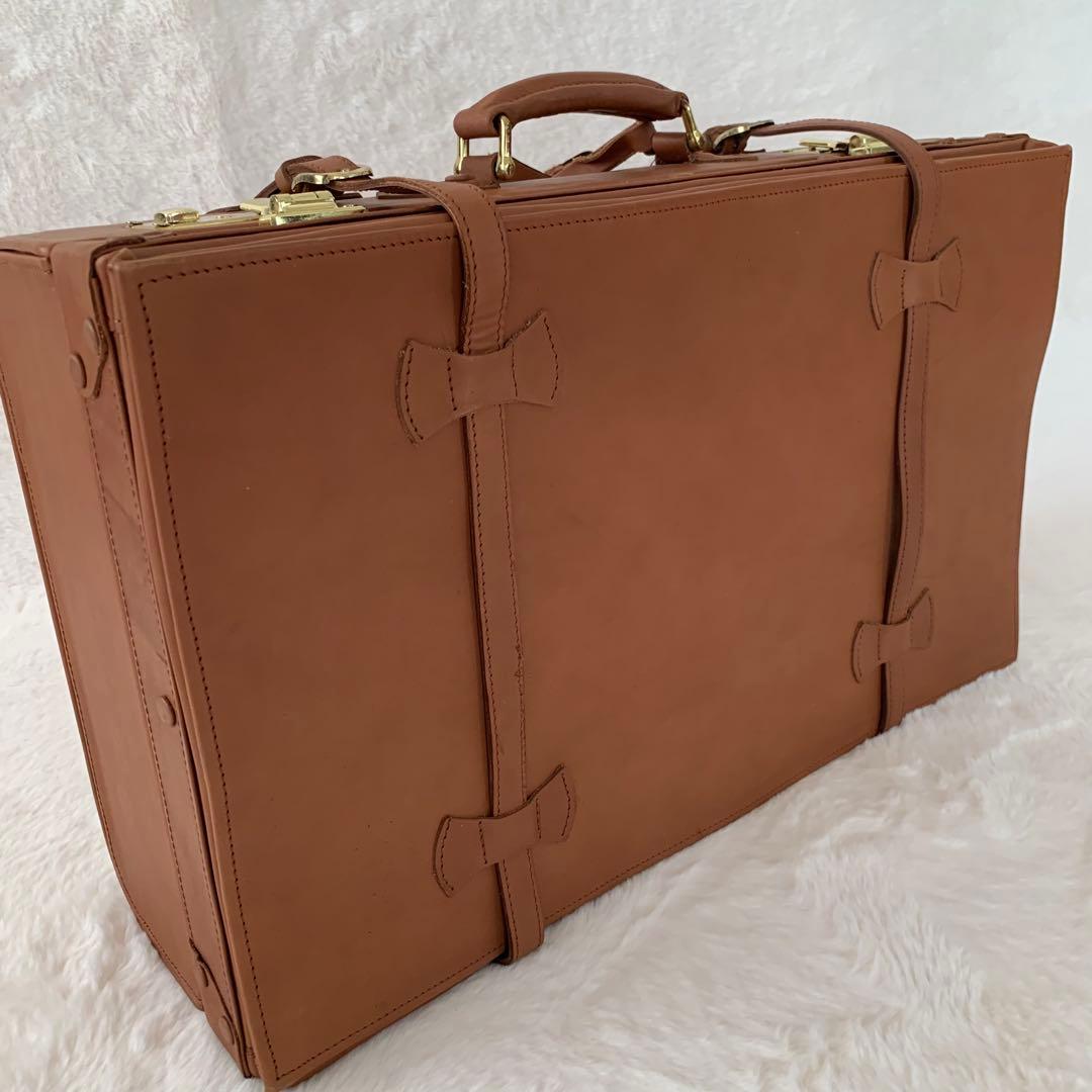 午後の紅茶 初代コイズミトランク アンティーク 希少 本革 キャメルブラウン