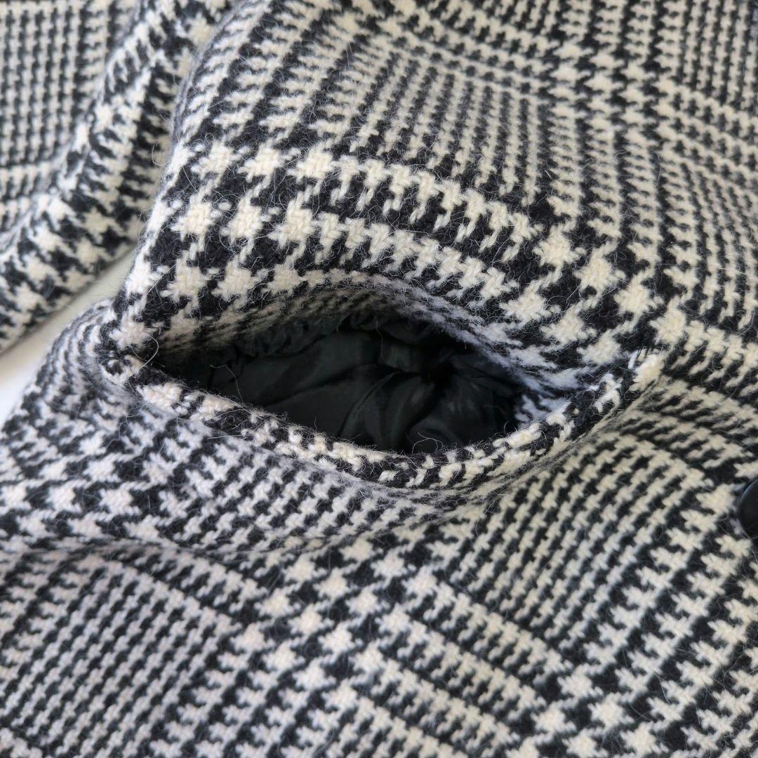HERNO ヘルノ チェスターコート ツイード ダブル チェック柄 F