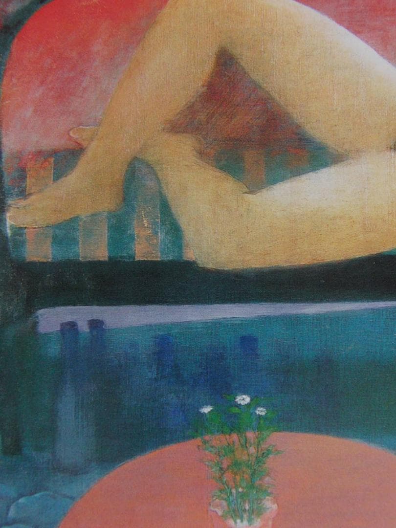 堀内貞明、【ひとり】、希少な額装用画集より、新品額装付、状態良好