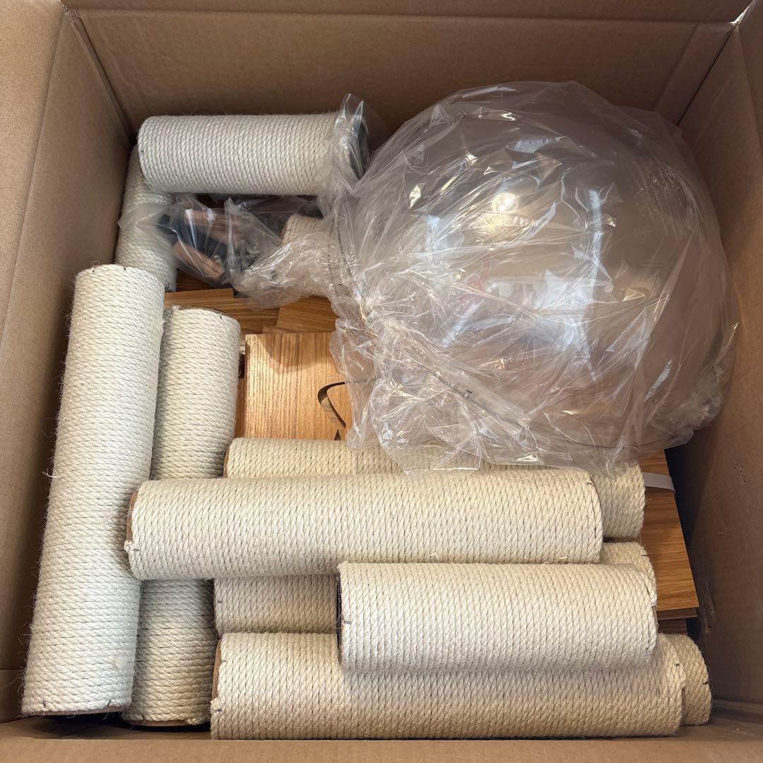 キャットタワー 約165cm 木製 スリム キャットハウス 運動不足解消 爪とぎ