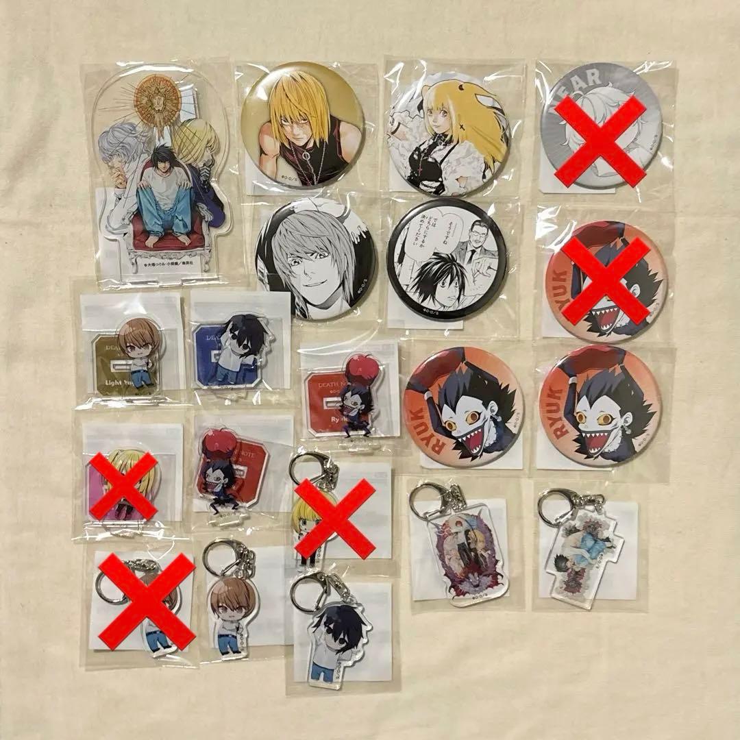 デスノート　くじ引き堂　月　ミサ　L メロ　キーホルダー　缶バッジ　アクスタ
