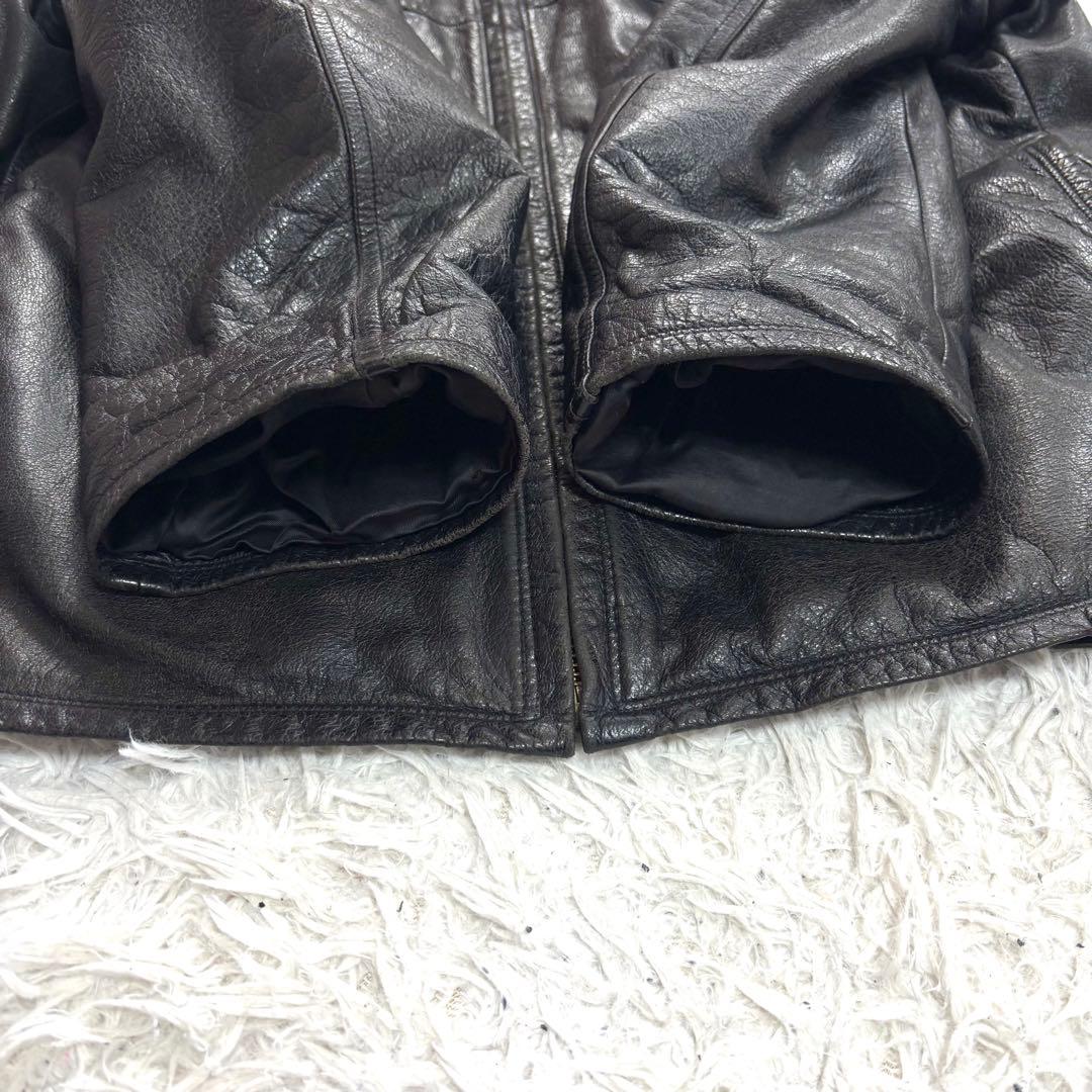 ✨良品✨ビッグロゴ刺繍◆ハーレーダビッドソン　L　レザーライダースジャケット黒