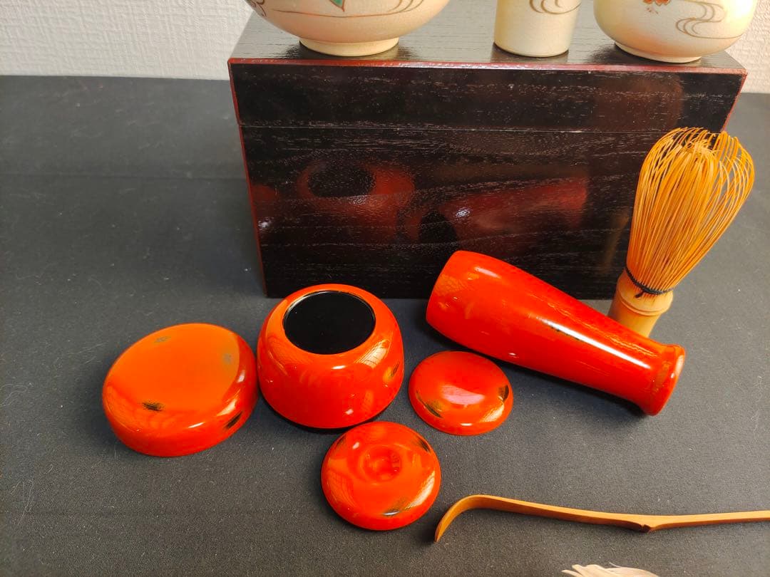 根来塗　利休茶箱　茶箱揃　野点　茶事　茶器　茶道具　セット