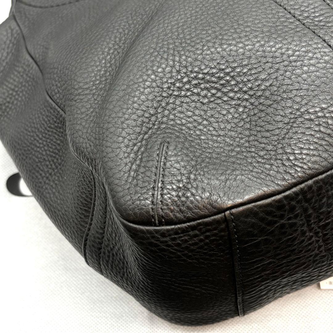未使用級　COACH ワンショルダーバッグ シボ革 ブラック ゴールド金具