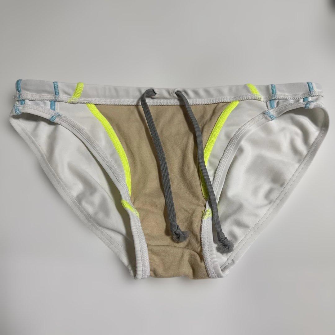 競パン arena 競泳水着 ホワイト/イエロー Oサイズ