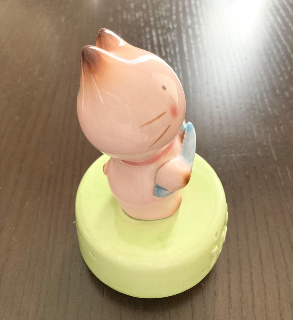 サンリオ メローチューン 陶器 置物 オルゴール 昭和 レトロ 猫