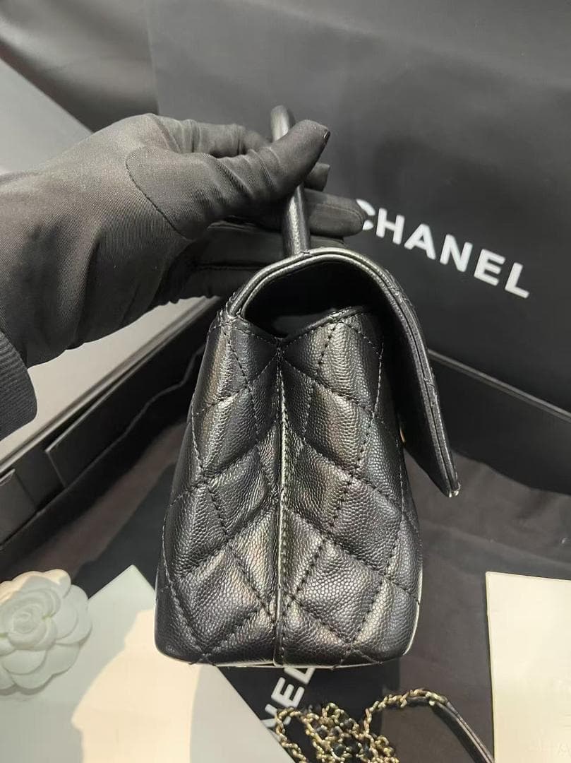 CH☆ANEL ブラック キルティング ハンドバッグ~~~
