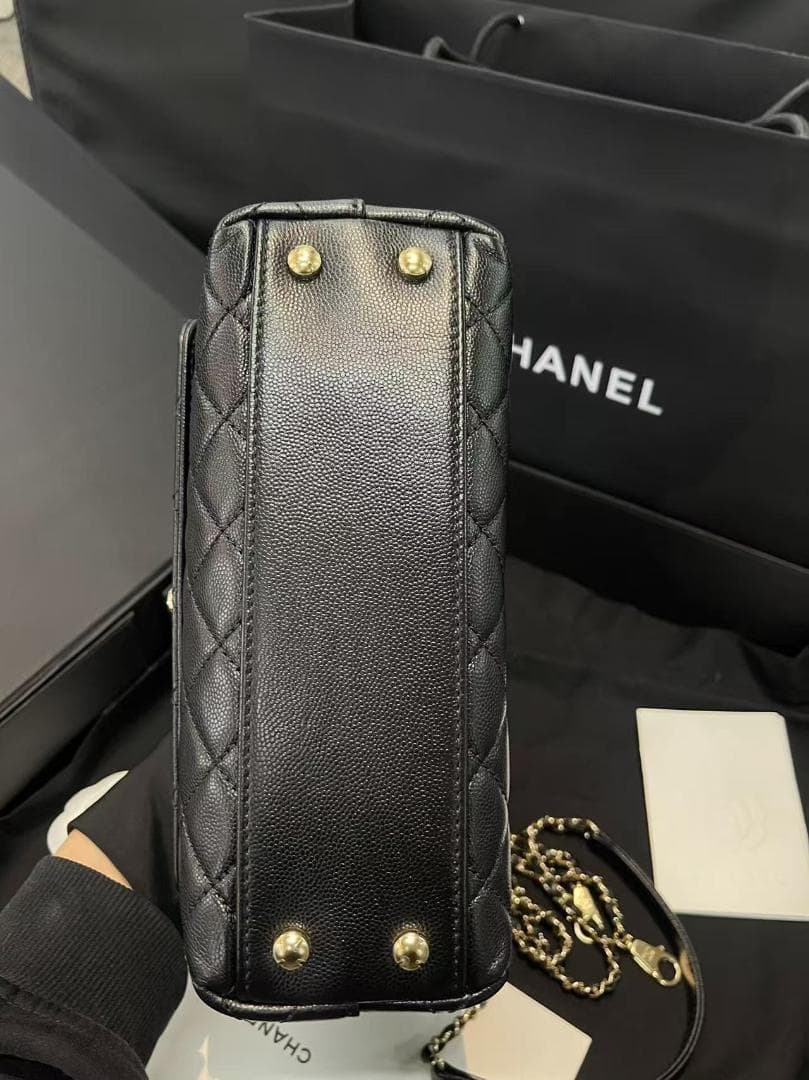 CH☆ANEL ブラック キルティング ハンドバッグ~~~