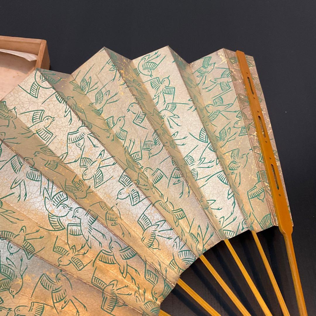 ⛄️Sale⭐️ 舞扇 観世流 能楽御舞扇子司 十松屋福井 福井芳敏 金色 千鳥