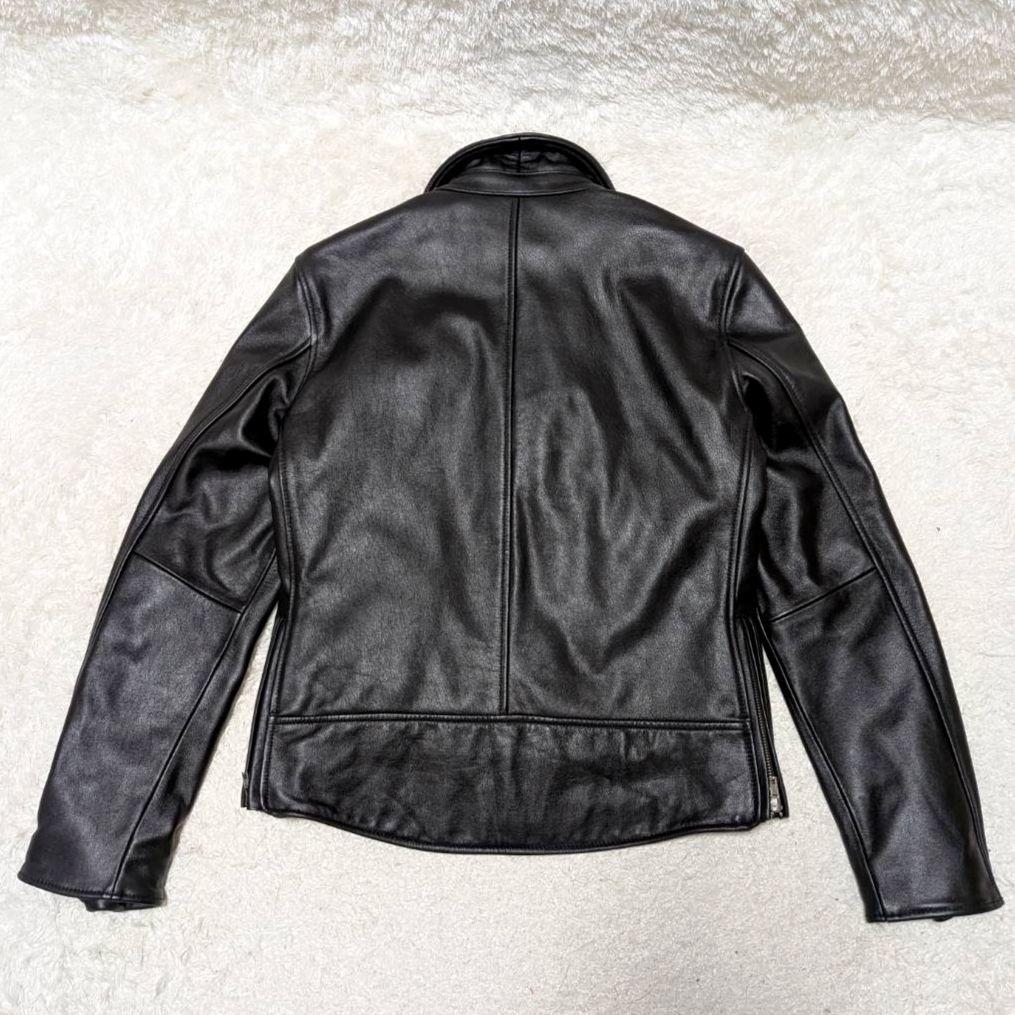 アメリカンラグシー ダブルライダースジャケット 牛革 裏地キルティング✨️