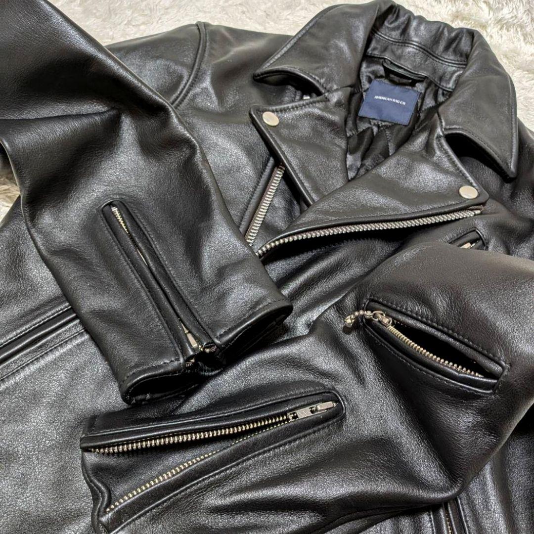 アメリカンラグシー ダブルライダースジャケット 牛革 裏地キルティング✨️