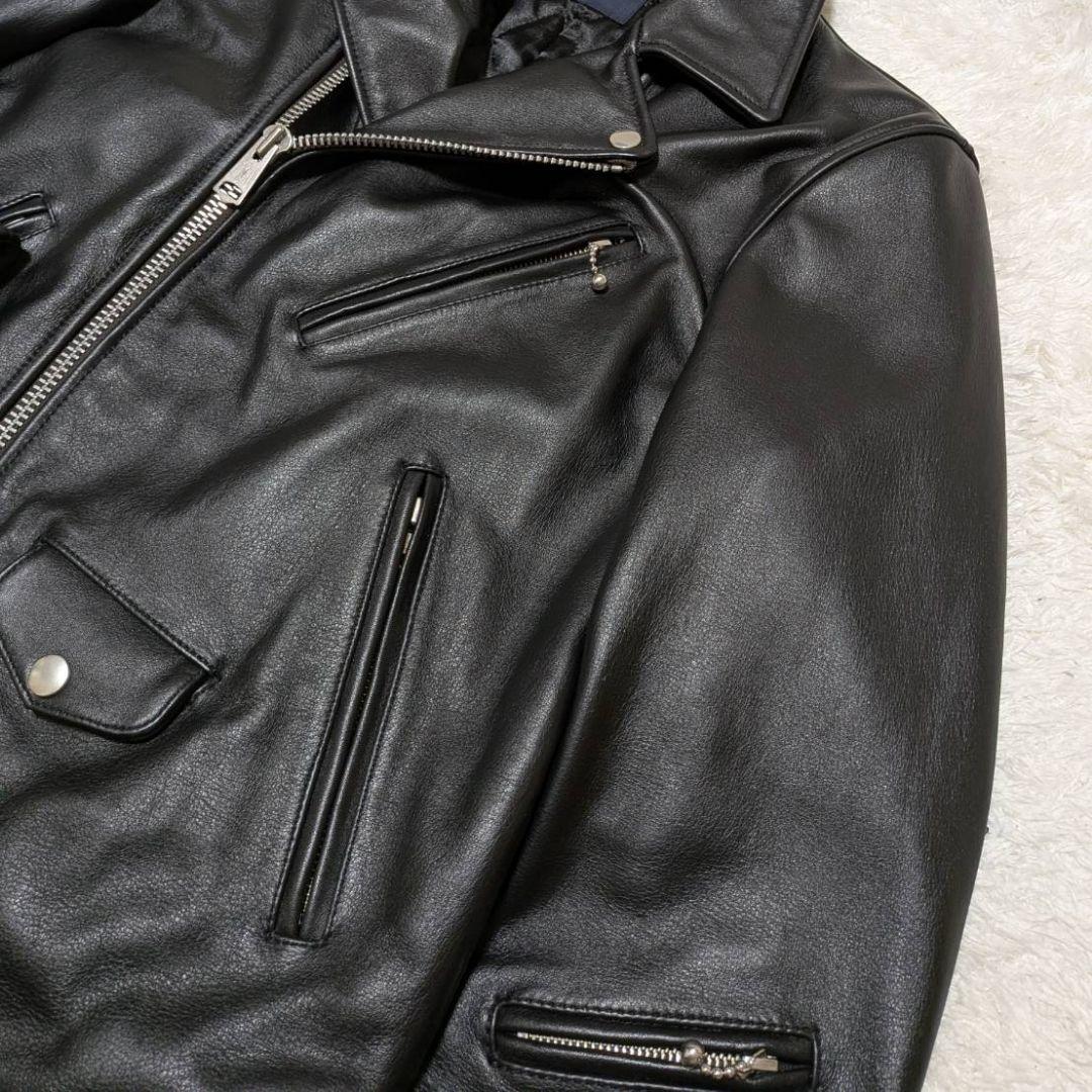 アメリカンラグシー ダブルライダースジャケット 牛革 裏地キルティング✨️