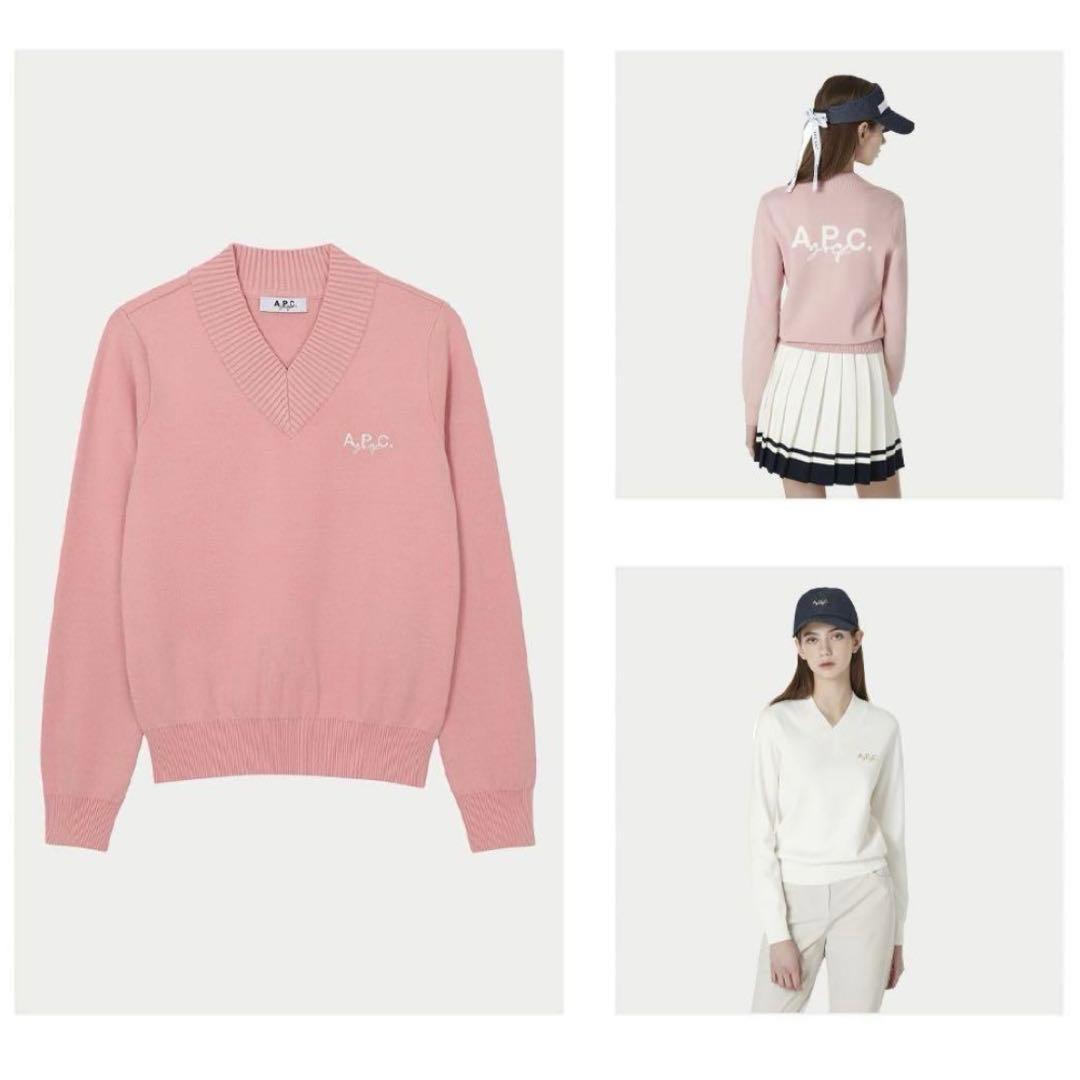 即発送！お値下げ歓迎♡ A.P.C. ホワイト Vネックセーター