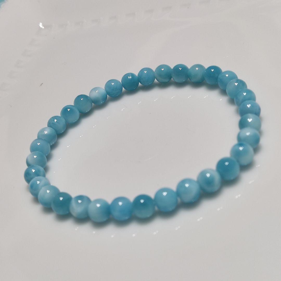 パワーストーン　ブレスレット　ラリマー　6mm　16cm　No.92