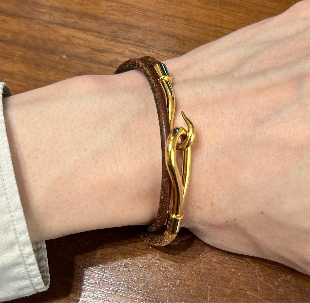 名品 Hermes エルメス ジャンボチョーカーブレスレット ゴールド