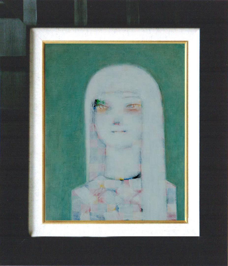 油絵 菅家令子 絵 絵画 インテリア 額付(銀) F4-071212 人物 女性