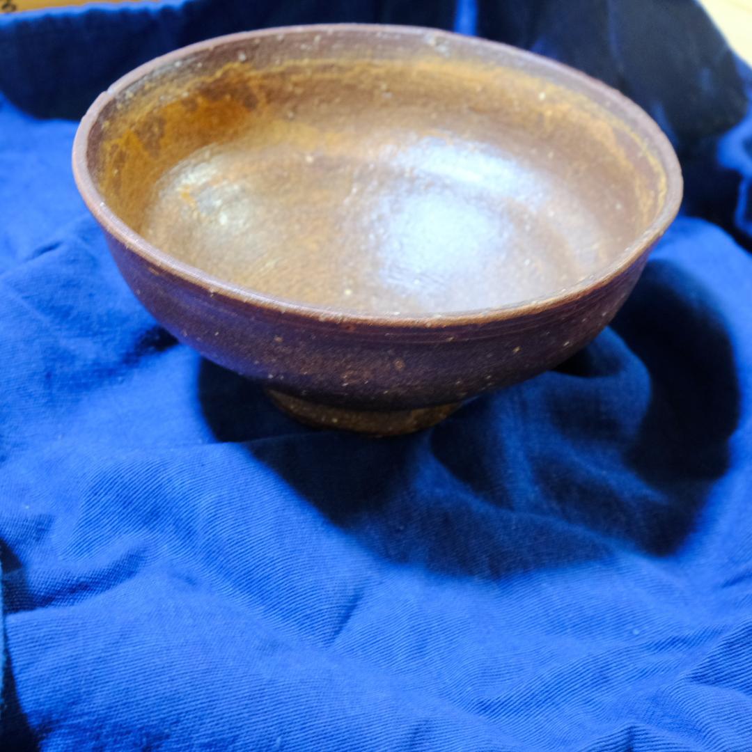 丹波 柿の葉茶碗 木製箱付き