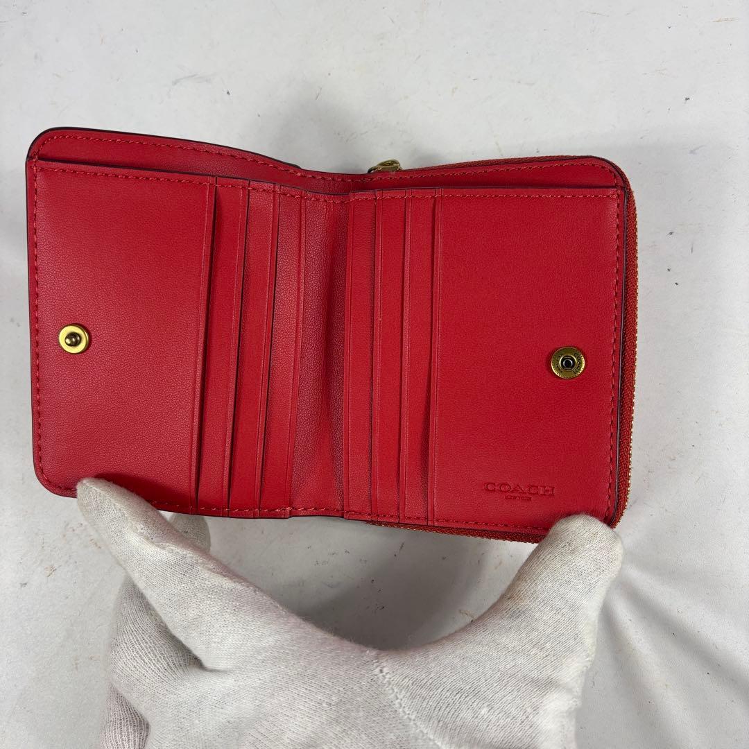 コーチ　ビルフォールド ウォレット ペブル レザー　 ラウンドファスナー