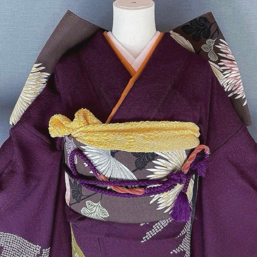まーページ　プラスサイズ　高身長　絞り　手刺繍　成人式振袖　振袖　裄丈69