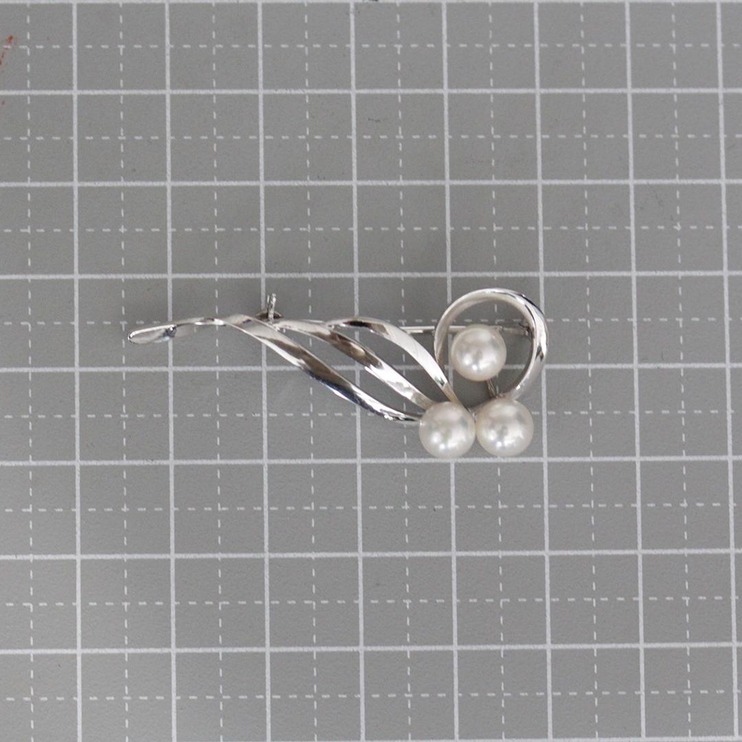 MIKIMOTO ミキモト SV シルバー アコヤ パール ブローチ E1567
