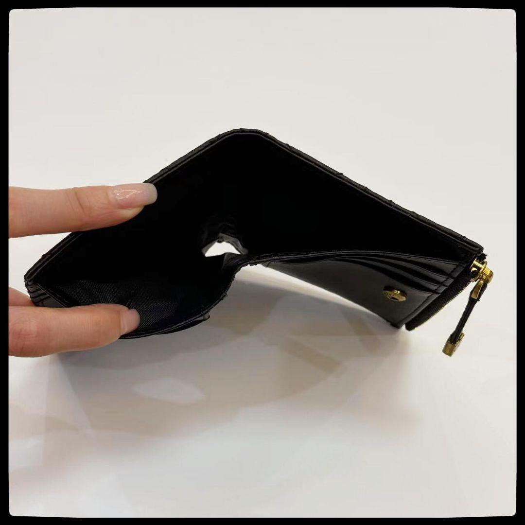 【付属品完備】 二つ折り財布 レディース ブラック